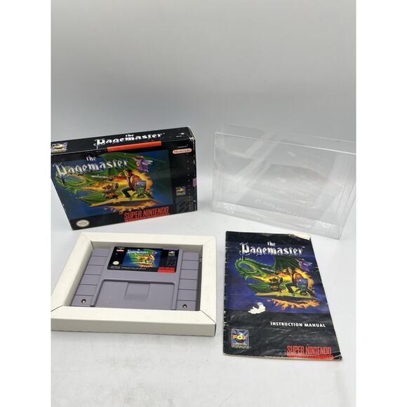 The Pagemaster (Super Nintendo SNES, 1994) Authentic Complete CIB Manual TESTED - Picture 1 of 16